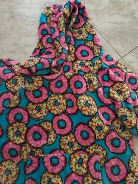 Kids Hooded Top with Pink Donut Print